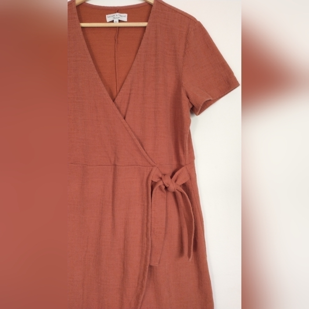 Madewell Rust Wrap Midi Dress - Picture 3 of 7